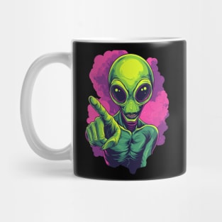 Cosmic Command: The Pointing Alien Mug